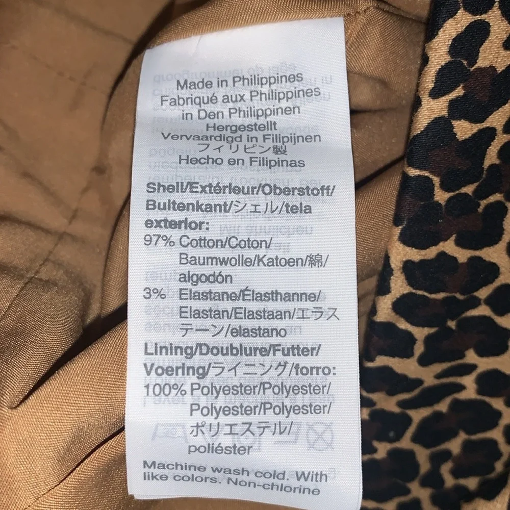 J‎ Crew Skirt Womens 00 Black Brown Leopard Print Pencil Back Zip Stretch Lined - Picture 3 of 7